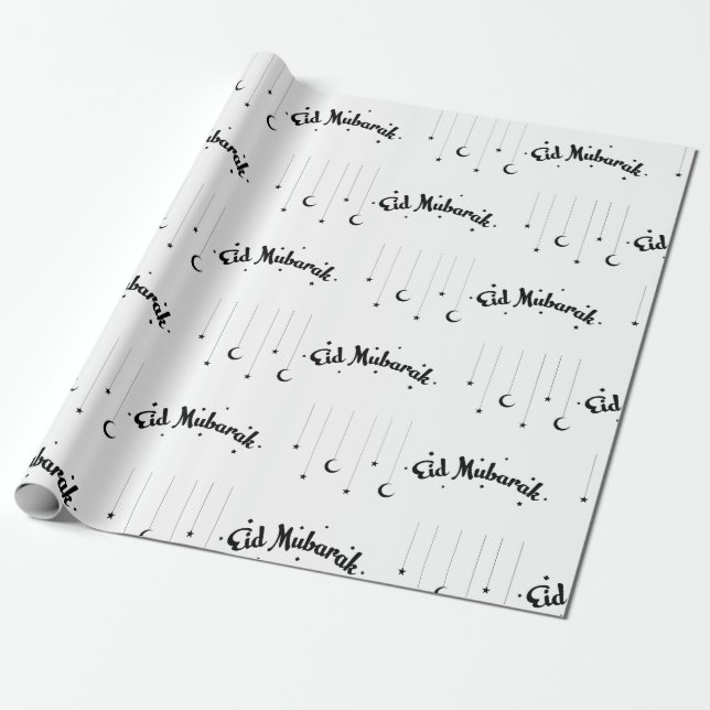 Papel De Regalo Feliz Libro Blanco De Eid Al-Fitr Mubarak (Desenrollado)