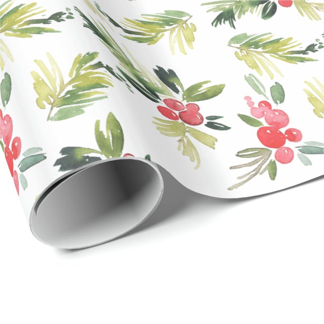 Papel De Regalo Feliz modelo del navidad del muérdago el | (Esquina del rollo)