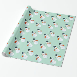 Papel De Regalo Feliz muñeco de nieve con el mayor feriado de los 