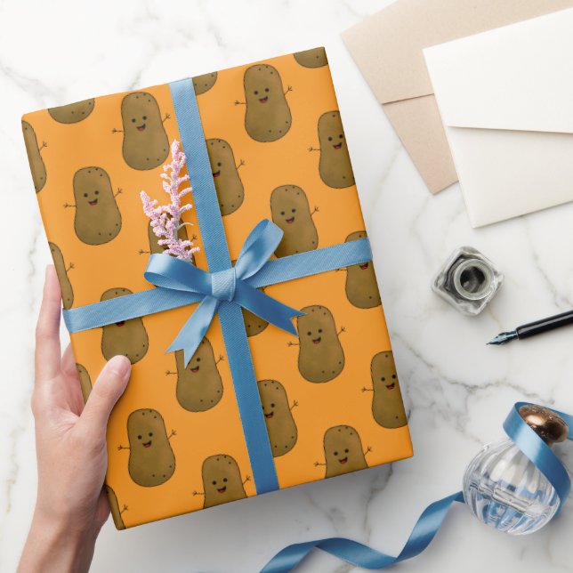 Papel De Regalo Feliz Naranja de papas dulces (Regalar)