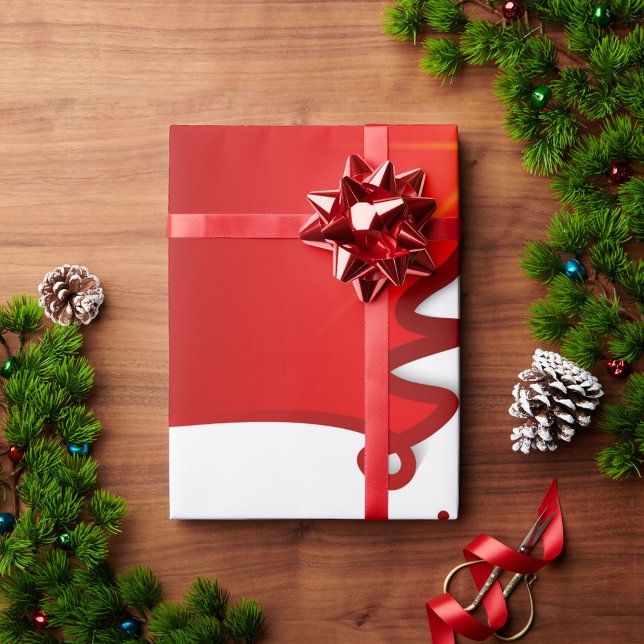 Papel De Regalo Feliz Navidad (Festive greenery and pinecones surround this beautiful gift!)