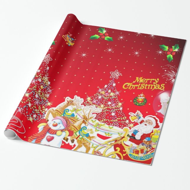 Papel De Regalo Feliz Navidad (Desenrollado)