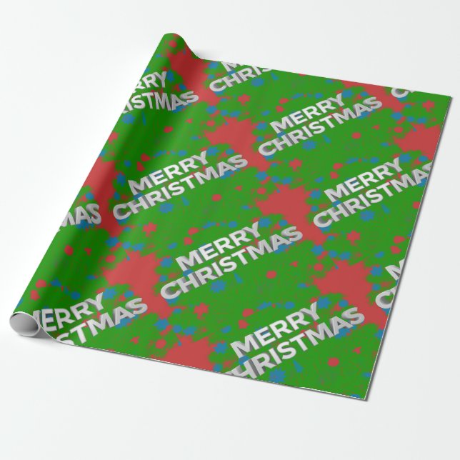 Papel De Regalo Feliz Navidad 3D Textos (Desenrollado)