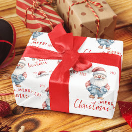 Papel De Regalo Feliz Navidad a Santa Claus Ho Ho Ho Ho