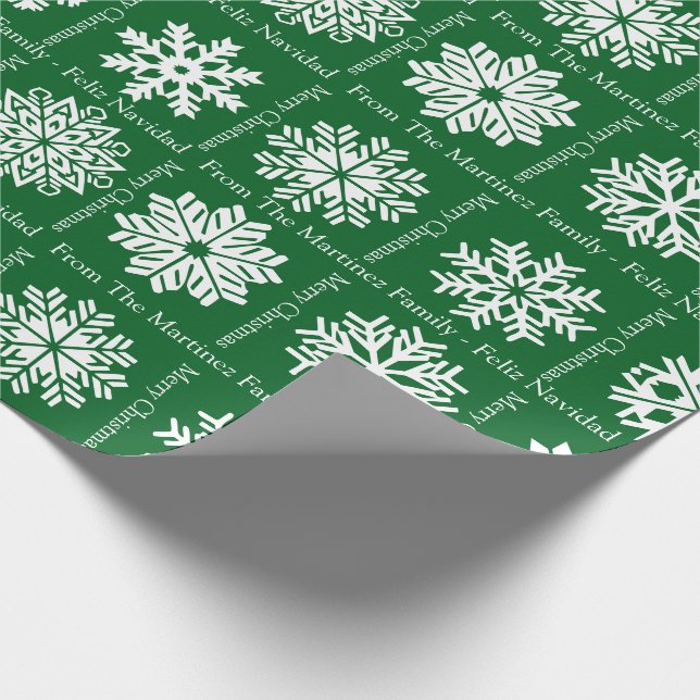 Papel De Regalo Feliz Navidad Add Family Recipients Name Christmas (Esquina)