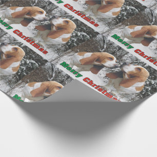 Papel De Regalo Feliz Navidad adorable de los perros de