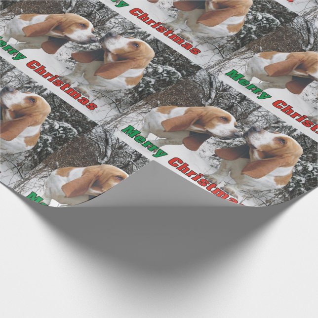 Papel De Regalo Feliz Navidad adorable de los perros de (Esquina)