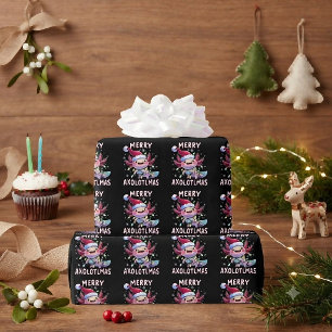 Papel De Regalo Feliz Navidad Ajolote Luces Arbol de Ajolote