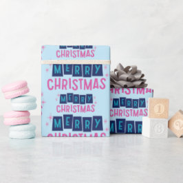 Papel De Regalo Feliz Navidad Alegre Navidad Festividad Deseos Azu