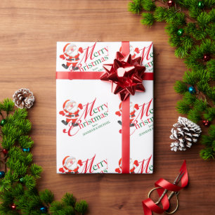 Papel De Regalo Feliz Navidad Amor con Santa