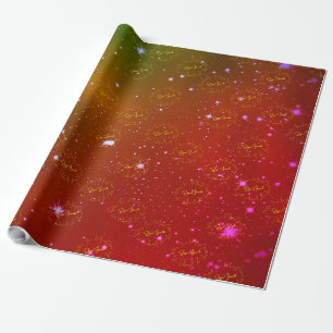 Papel De Regalo Feliz Navidad Año Nuevo brillante arcoiris