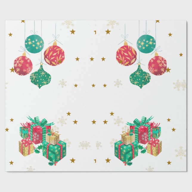 Papel De Regalo Feliz Navidad Año Nuevo Saludo (Costura)