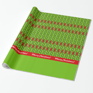 Papel De Regalo Feliz Navidad! Argyle Stripes Red & Green Personal