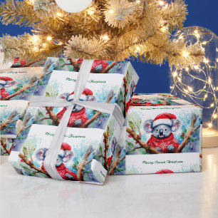 Papel De Regalo Feliz Navidad Australiana Koala 