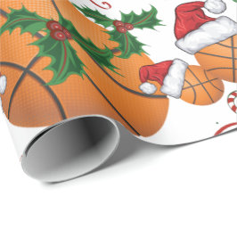 Papel De Regalo Feliz Navidad Baloncesto Santa