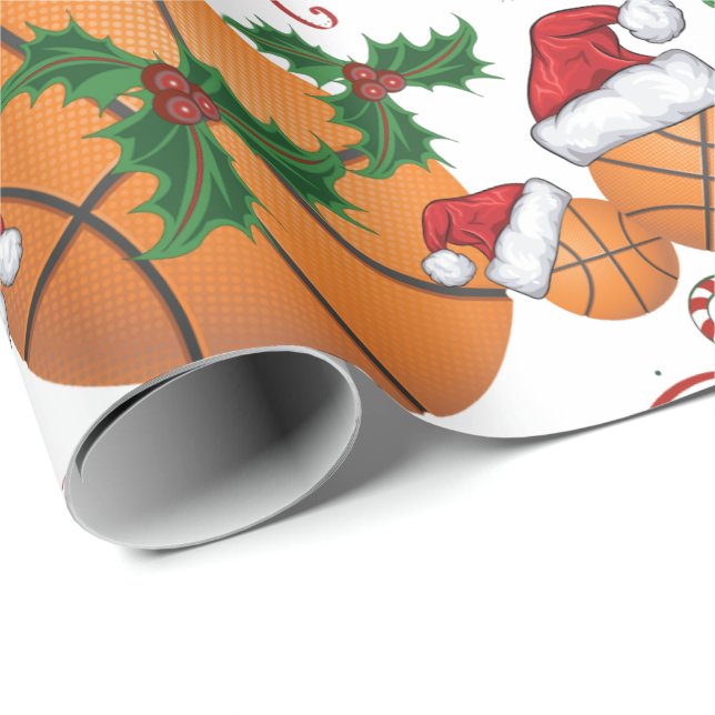 Papel De Regalo Feliz Navidad Baloncesto Santa (Esquina del rollo)