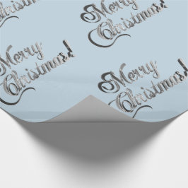 Papel De Regalo Feliz Navidad Bebé Bebé Azul Plata Gris
