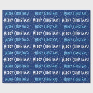 Papel De Regalo Feliz Navidad Blue Stars