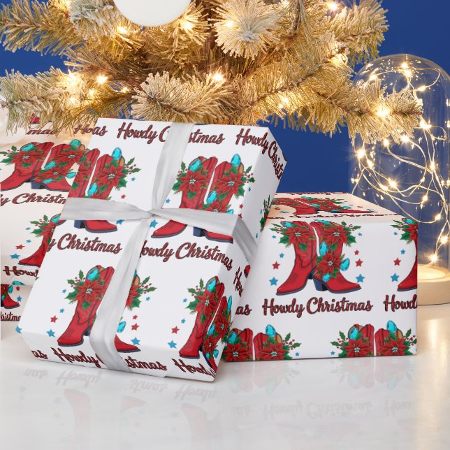 Papel De Regalo Feliz Navidad Botas (Vacaciones)