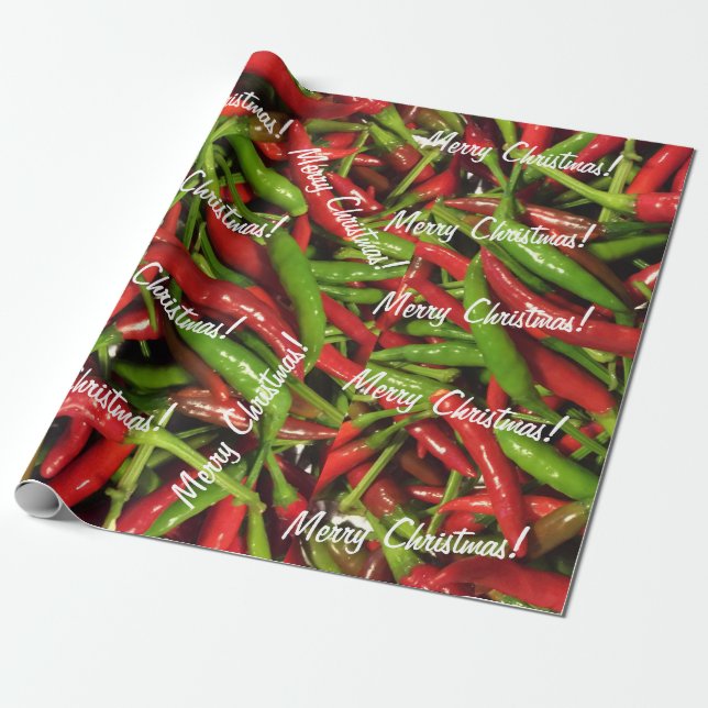Papel De Regalo Feliz Navidad! Calzado de pimientos calientes (Desenrollado)