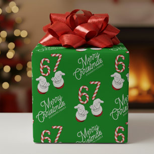 Papel De Regalo Feliz Navidad Caña de Caramelo 6-7 Patrón de Meme