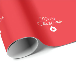 Papel De Regalo Feliz Navidad Clásica Única Llanura Minimalista