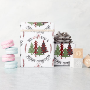 Papel De Regalo Feliz Navidad con árboles