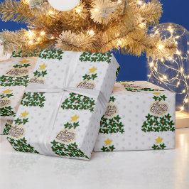 Papel De Regalo Feliz Navidad con el árbol de Navidad