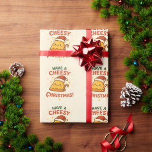 Papel De Regalo Feliz Navidad con Queso Divertido Amantes de la Pi
