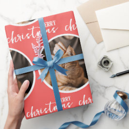 Papel De Regalo Feliz Navidad con una foto circular