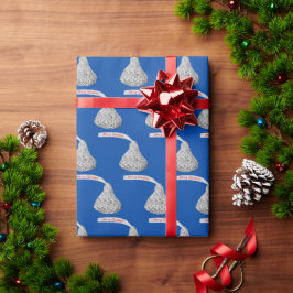 Papel De Regalo Feliz Navidad Con Vela Azul