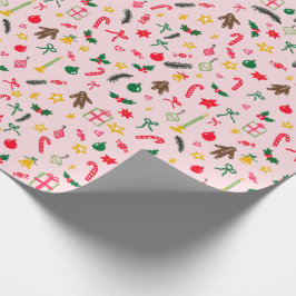 Papel De Regalo Feliz Navidad Cute Doodle Whimsical Pattern
