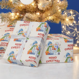 Papel De Regalo Feliz Navidad Cute Snowmen
