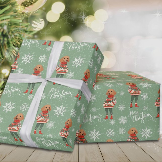 Papel De Regalo Feliz Navidad Dachshund Dog Holiday (Subido por el creador)