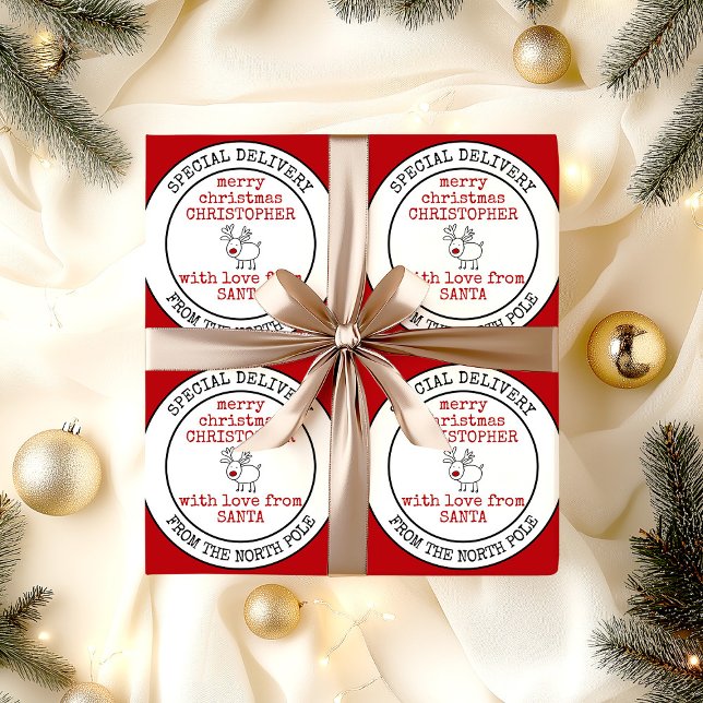 Papel De Regalo Feliz Navidad desde el Personalizado del Polo Nort (Special delivery from the North Pole christmas wrapping paper)
