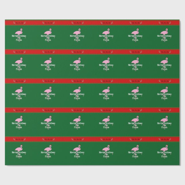Papel De Regalo Feliz Navidad desde Florida (Superficie plana)