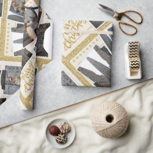 Papel De Regalo Feliz Navidad desde la Rockefeller Plaza en Nueva 