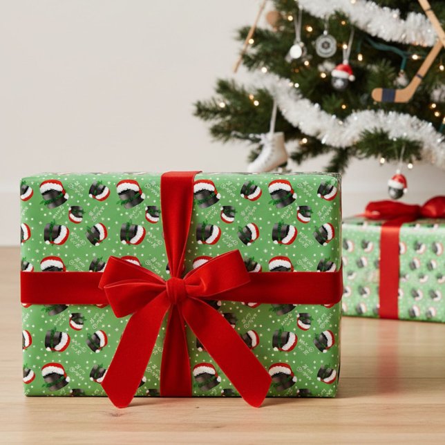 Papel De Regalo Feliz Navidad Discos de Hockey (Subido por el creador)