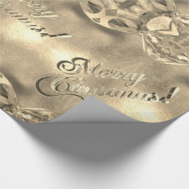 Papel De Regalo Feliz Navidad Elegante Faux Relieve metalizado dor