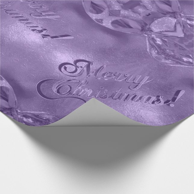 Papel De Regalo Feliz Navidad Elegante guión moderno morado (Esquina)