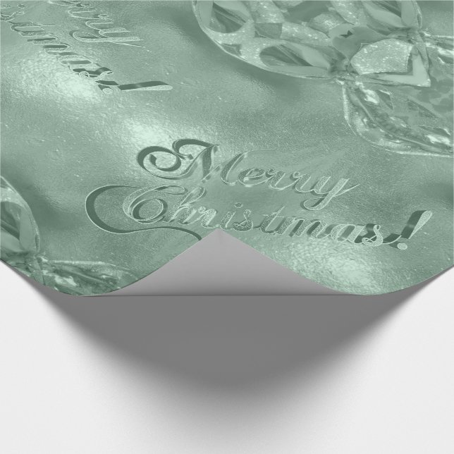 Papel De Regalo Feliz Navidad Elegante Mint Green (Esquina)