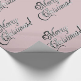 Papel De Regalo Feliz Navidad Elegante Rubor Rosa Gris Plateado