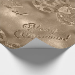 Papel De Regalo Feliz Navidad Elegante Script Copper Brown