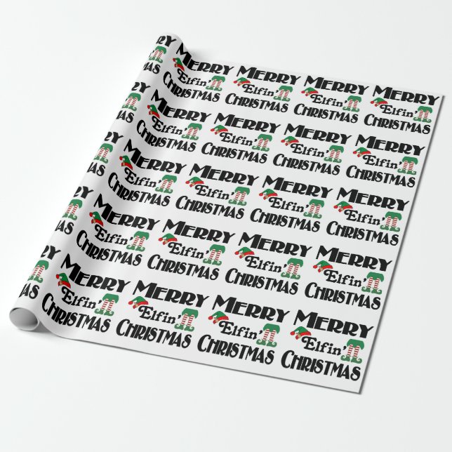 Papel De Regalo Feliz Navidad Elfin' (Desenrollado)