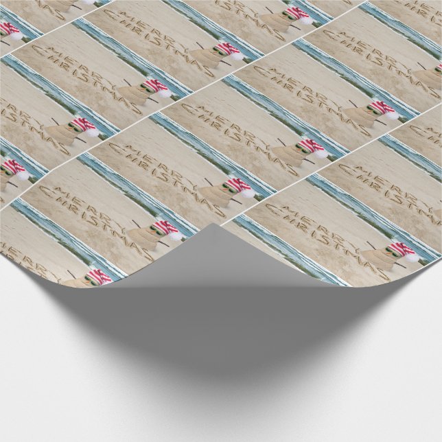 Papel De Regalo Feliz Navidad en la playa (Esquina)