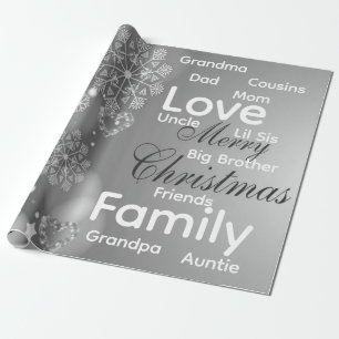 Papel De Regalo Feliz Navidad Envolviendo Amor Familiar Amigos