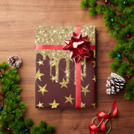 Papel De Regalo Feliz Navidad - Estrella purpurina