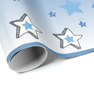 Papel de Regalo Feliz Navidad Estrellas Azules