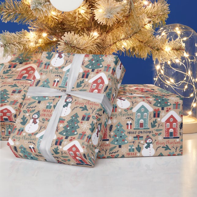 Papel De Regalo Feliz Navidad, felices feriados Navidades de invie (Vacaciones)