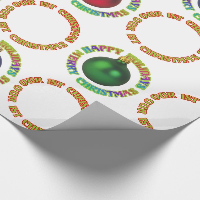 Papel De Regalo Feliz Navidad Felices Fiestas Nuestra Primera Navi (Esquina)